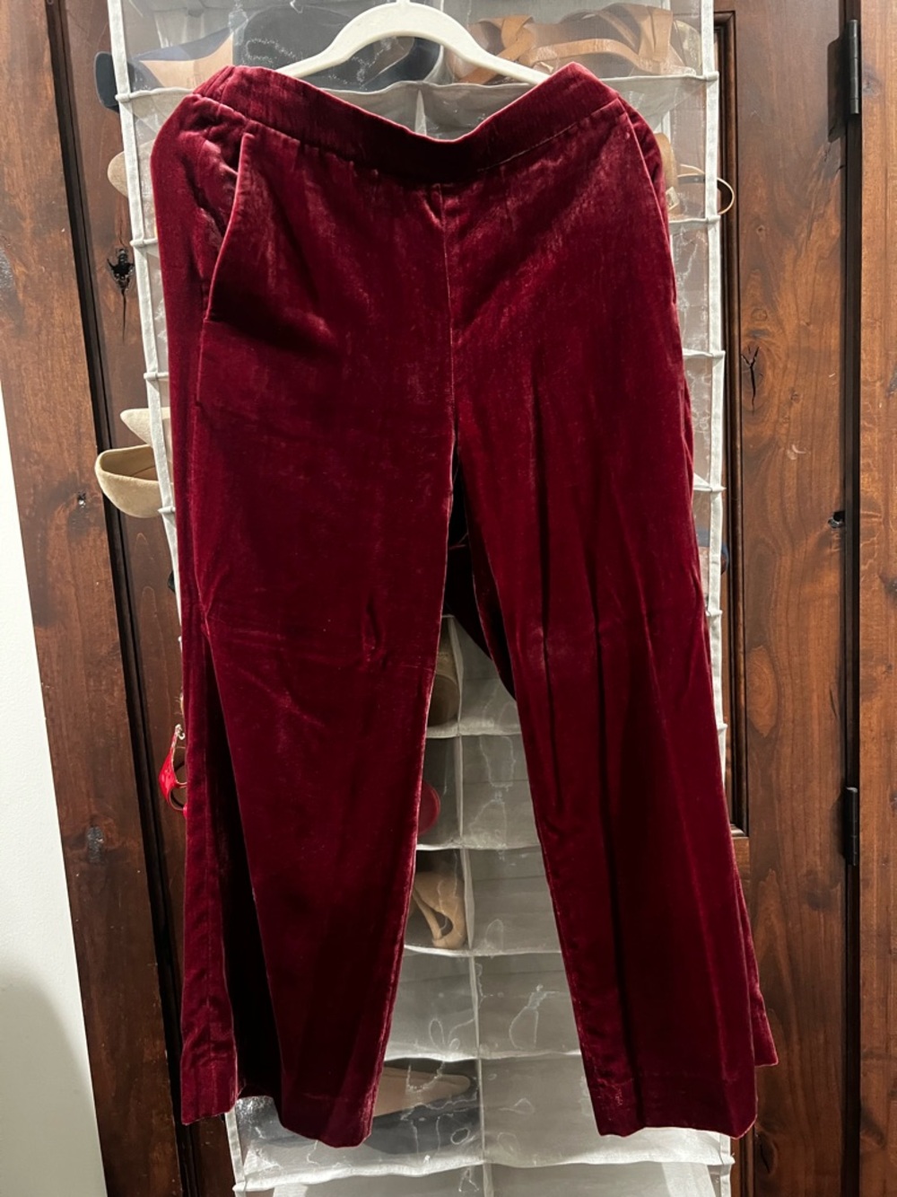 J. Crew Burgundy Velvet Peyton Pant 10 - Picture 3 of 5